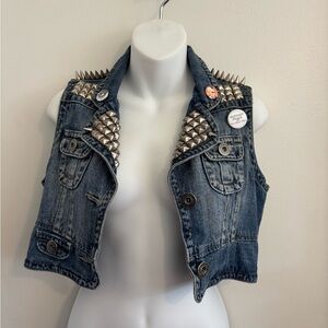 Vintage Punk Clockwork Orange Studded Denim Vest